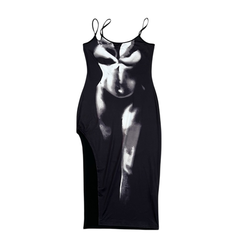 Full body print slip dress